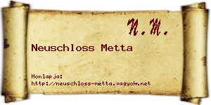 Neuschloss Metta névjegykártya